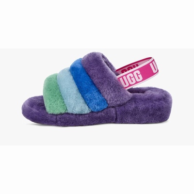 Chinelos UGG Rainbow Fluff Yeah Homem Multicoloridas Roxo | PT-QMSKX